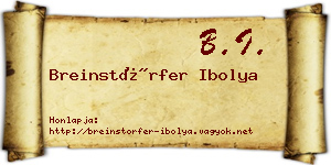 Breinstörfer Ibolya névjegykártya